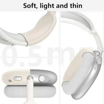 Silicone Case Cover for AirPods Max Headphones,Ear Pad Case Cover/Ear Cups Cover/Headband Cover for AirPods Max (USB-C/Lightning)(2024/2020),Accessories Silicone Protector for Apple AirPods Max, Stone