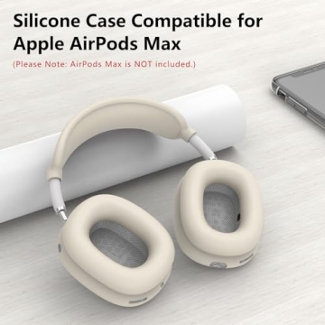 Silicone Case Cover for AirPods Max Headphones,Ear Pad Case Cover/Ear Cups Cover/Headband Cover for AirPods Max (USB-C/Lightning)(2024/2020),Accessories Silicone Protector for Apple AirPods Max, Stone