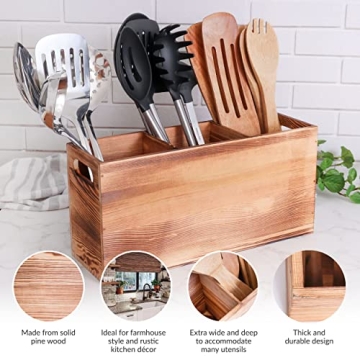 CB Accessories Rustic Utensil Holder for Kitchen Organization