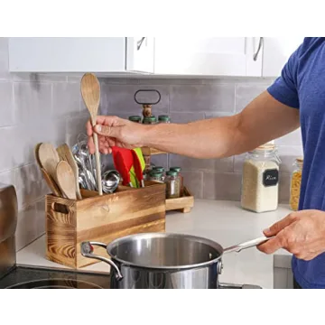 CB Accessories Rustic Utensil Holder for Kitchen Organization