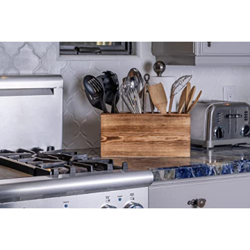 CB Accessories Rustic Utensil Holder for Kitchen Organization