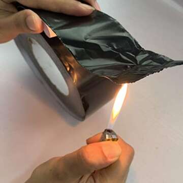 LLPT Aluminum Black Foil Tape 2 Inches x 55 Yards 3.94 Mil Heavy Duty Adhesive HVAC Sealing Hot Cold Air Duct Tape for Pipe Metal Repair (BF255)