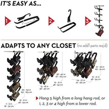 Boot Butler Boot Rack – As Seen On Rachael Ray – Clean Up Your Closet Floor with Hanging Boot St...