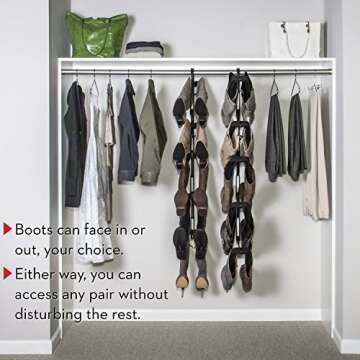 Boot Butler Boot Rack – As Seen On Rachael Ray – Clean Up Your Closet Floor with Hanging Boot Storage – Easy to Assemble & Built to Last – 5-Pair Boot Hanger Boot Organizer & Boot Shaper/Tree