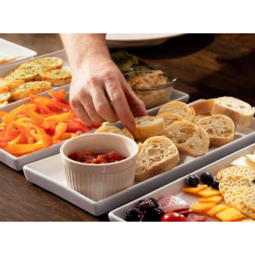 KooK 11" Ceramic Serving Platters - Set of 4 White