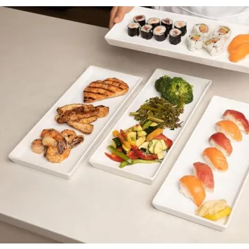 KooK 11" Ceramic Serving Platters - Set of 4 White