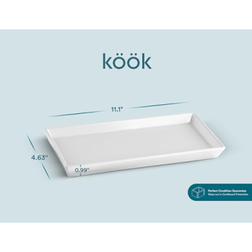 KooK 11" Ceramic Serving Platters - Set of 4 White