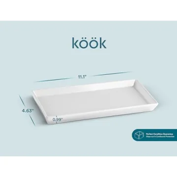 KooK 11" Ceramic Serving Platters - Set of 4 White