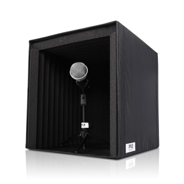Pyle Recording Shield Box-Microphone Foam Booth Cube for Sound Isolation and Audio Quality