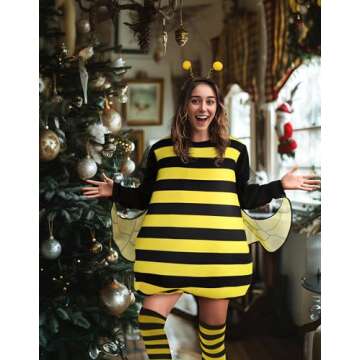 HOMELEX Bumble Bee Costume for Women Funny Animal Halloween Adult Costumes