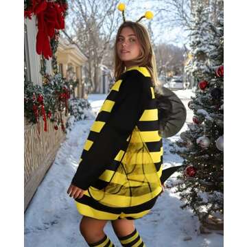 HOMELEX Bumble Bee Costume for Women Funny Animal Halloween Adult Costumes