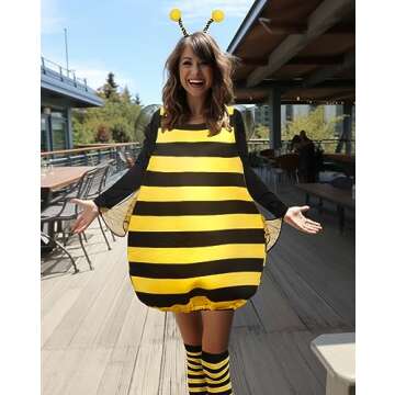 HOMELEX Bumble Bee Costume for Women Funny Animal Halloween Adult Costumes