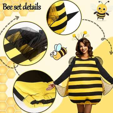 HOMELEX Bumble Bee Costume for Women Funny Animal Halloween Adult Costumes