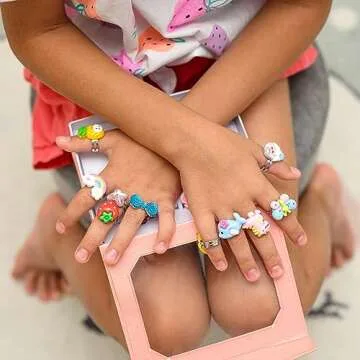 Nutty Toys 24 Adjustable Princess Ring Set for Girls