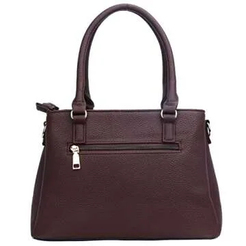 KKXIU Stylish Multi-Pocket Vegan Leather Handbag