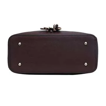 KKXIU Stylish Multi-Pocket Vegan Leather Handbag