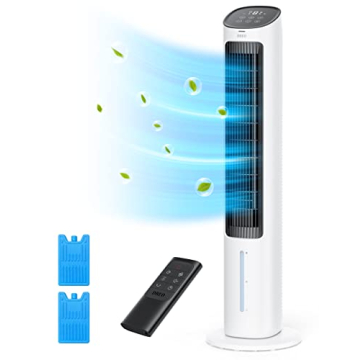 Dreo Evaporative Air Cooler, 40” Cooling Fans That Blow Cold Air, 80° Oscillating, Removable Wate...