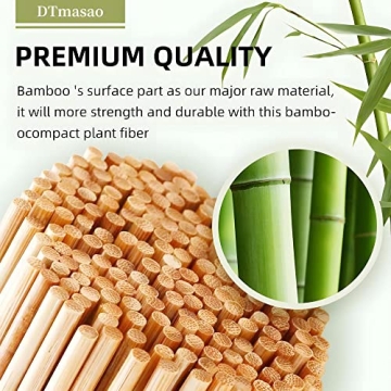 DTmasao 200PCS 10 inch Bamboo Skewers for wooden sticks， BBQ，Appetiser，Fruit，Cocktail，Kabob，Chocolate Fountain，Grilling，Kitchen，crafting and Party. Φ=3mm, More Size Choices 6"/8"/10"/12"/36"