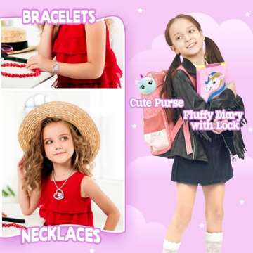 LINAYE Unicorn Gifts for Girls Age 6-8, Unicorn Gifts Box for Girls Age 5 6 7 8, Christmas Birthday Gifts for Girls Unicorn Christmas Basket for Girls