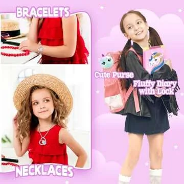 LINAYE Unicorn Gifts for Girls Age 6-8, Unicorn Gifts Box for Girls Age 5 6 7 8, Christmas Birthday Gifts for Girls Unicorn Christmas Basket for Girls