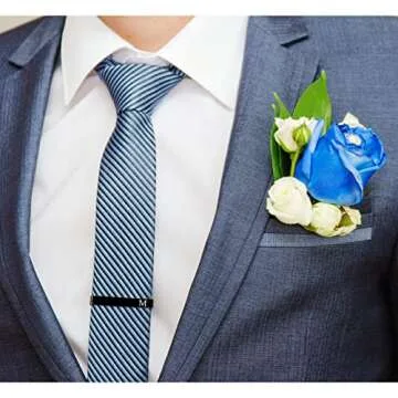 Personalized Initial Cufflinks Tie Clip Set for Men