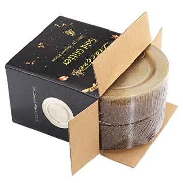 Liacere 100Pieces Gold Plastic Plates-Disposable Gold Glitter Appetizer Plates-7.5inch Premium Plastic Salad/Dessert Plates for Wedding & Parties & Thanksgiving