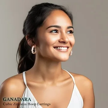 Elegant CZ Hoop Earrings for Women - 14k Gold Plated