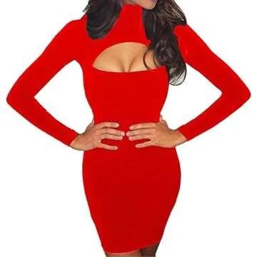 Sexy Long Sleeve Bodycon Dress for Club Parties