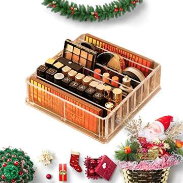ROWNYEON Acrylic Makeup Organizer Compact Makeup Palette Organizer 8 Spaces Eyeshadow Pallet Makeup ...