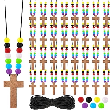 Creative DIY Wood Cross Necklace Set for Fun Crafting