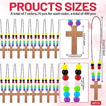 Engaging DIY Wood Cross Necklace Set for Kids