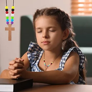 Engaging DIY Wood Cross Necklace Set for Kids