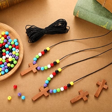 Engaging DIY Wood Cross Necklace Set for Kids