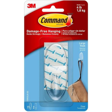 3M Command Clear Hooks for Damage-Free Hanging - Holds 4lbs, Invisible Design