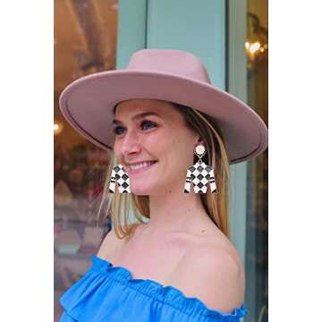 Glitter Earrings Cute Derby Riding Suit Dangle Earrings Western Jersey Silk Drop Earrings for Women ...