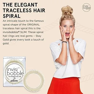 invisibobble SLIM Spiral Hair Ties - Stay Gold Edition