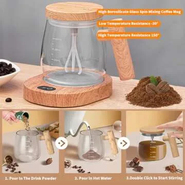 FOVNOT Self Stirring Coffee Mug, 400ML Chargeable Self Stirring Mug Electric High Speed Mixing Cup With 55° Thermostatic Coaster Electric Mixing Cup Suitable for Coffee/Milk/Hot Chocolate