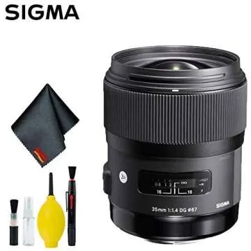 Sigma 35mm f/1.4 DG HSM Art Lens for Canon EF Mount (USA) Standard Bundle V2 with 6AVE Deluxe Camera Lens Cleaning Kit