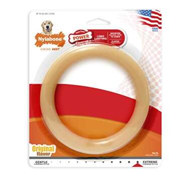 Nylabone Ring Bone Power Chew Toy for Dogs, Dog Toys for Aggressive Chewers, Original Flavor, Large - Up to 50 lbs, 1 Count