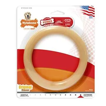 Nylabone Ring Bone Power Chew Toy for Dogs, Dog Toys for Aggressive Chewers, Original Flavor, Large - Up to 50 lbs, 1 Count