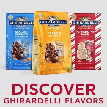 GHIRARDELLI Milk Chocolate Caramel Snowmen 5.8 oz Bag - Premium Holiday Candy Individually Wrapped