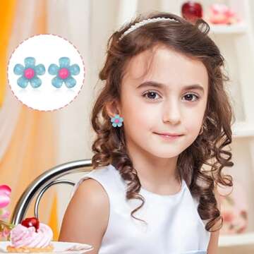 20 Pairs Kids Clip On Earrings for Girls Hypoallergenic Clip On Earrings Cute Rainbow Butterfly Todder Clip Earrings Little Girls Jewelry Ages 6-12