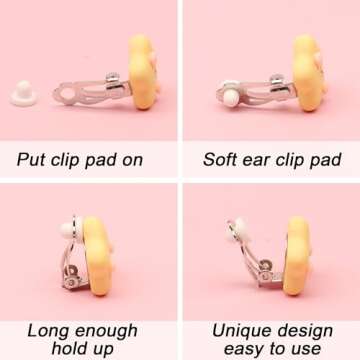 20 Pairs Kids Clip On Earrings for Girls Hypoallergenic Clip On Earrings Cute Rainbow Butterfly Todder Clip Earrings Little Girls Jewelry Ages 6-12