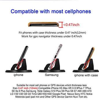 SRUNP Dashboard Cell Phone Holder for Car[Vertical Horizontal 360°Rotate] Car Phone Mount,Compatible iPhone 12 11 XS X 8 7 Pro Max Samsung Android Smartphones and More