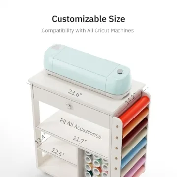Craft Cart Organizer for Cricut Storage Table and More