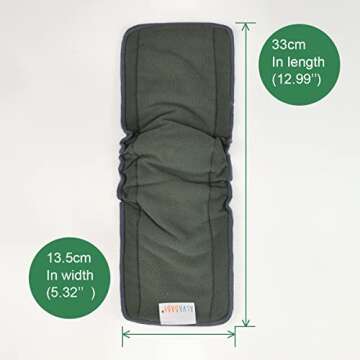 ALVABABY Reusable 5 Layers 12 Pack Inserts with Gussets for Baby Cloth Diaper and Cloth Diapers Cove...