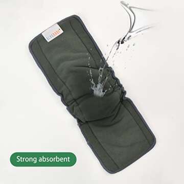 ALVABABY Reusable 5 Layers 12 Pack Inserts with Gussets for Baby Cloth Diaper and Cloth Diapers Covers 12FLN