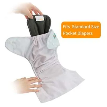 ALVABABY Reusable 5 Layers 12 Pack Inserts with Gussets for Baby Cloth Diaper and Cloth Diapers Covers 12FLN