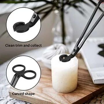 Kirecoo 3 in 1 Candle Accessories - Candle Wick Trimmer Polished Stainless Steel Wick Care Kit with Trimmer, Cutter, Snuffer, Dipper