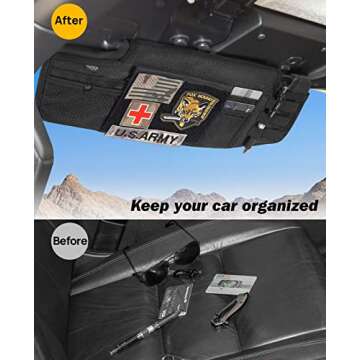 Upgraded Jeep Wrangler Sun Visor Organizer with Molle Webbing